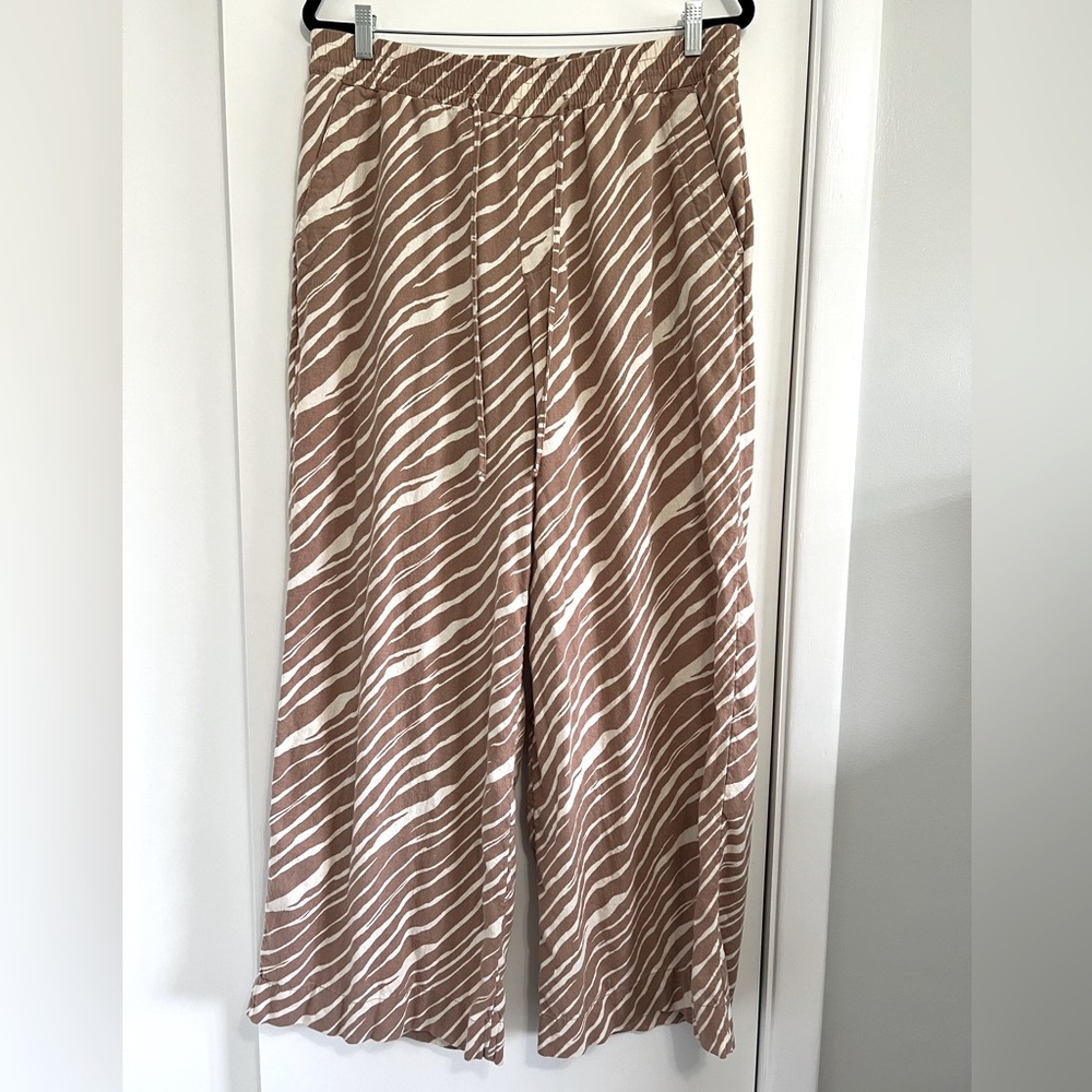 A New Day Women's High-Rise Wide Leg Linen Pull-On Pants- L